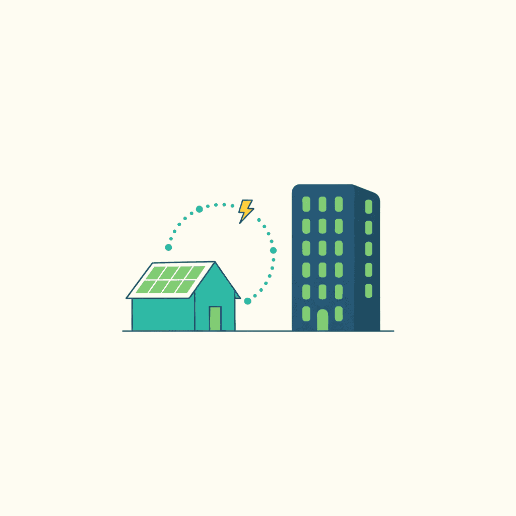 Vivienda en un piso que descuenta en su factura la energía de placas solares instaladas en otro inmueble cercano