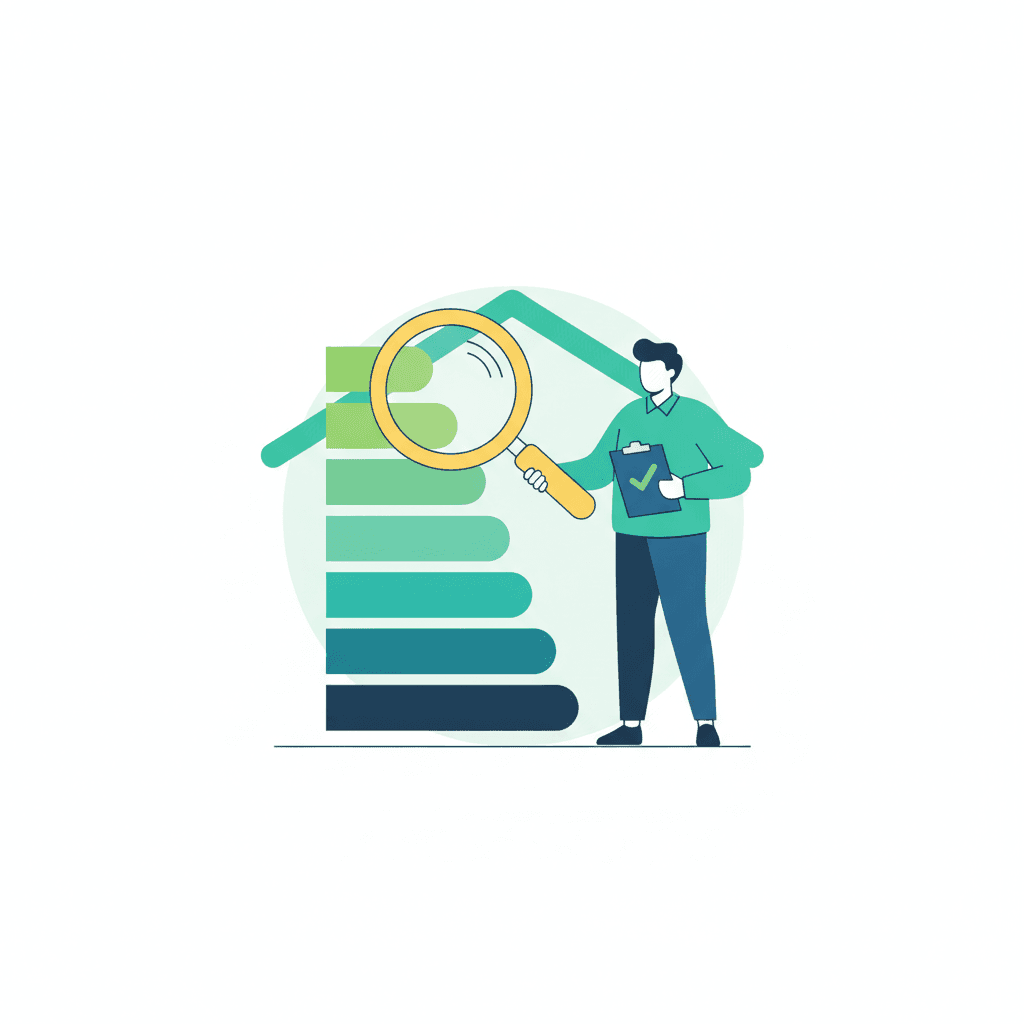 Técnico competente realizando la visita a una vivienda para tomar datos y emitir el certificado de eficiencia energética
