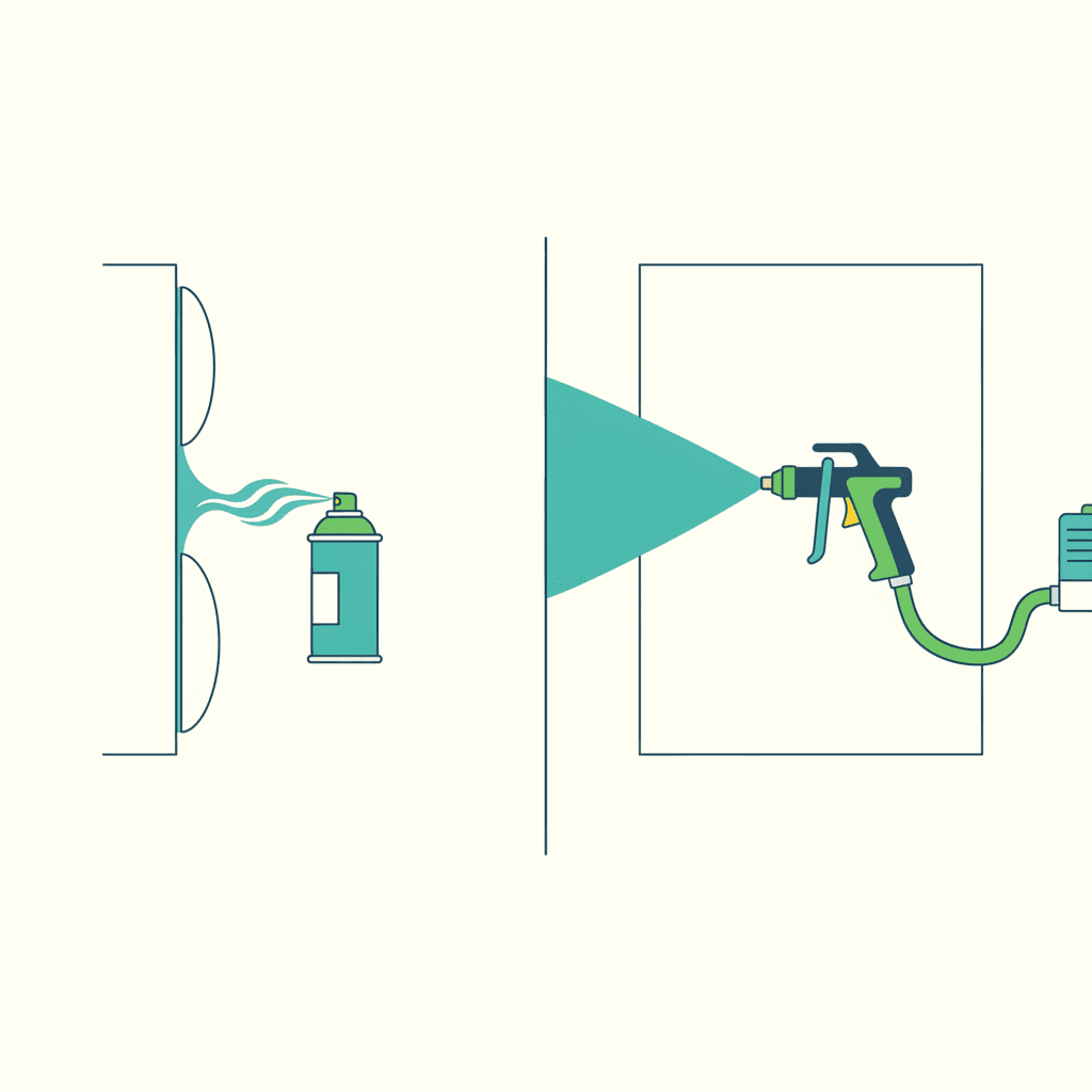 Diferencia entre la espuma en spray de lata para sellar y el poliuretano proyectado profesional para aislar superficies