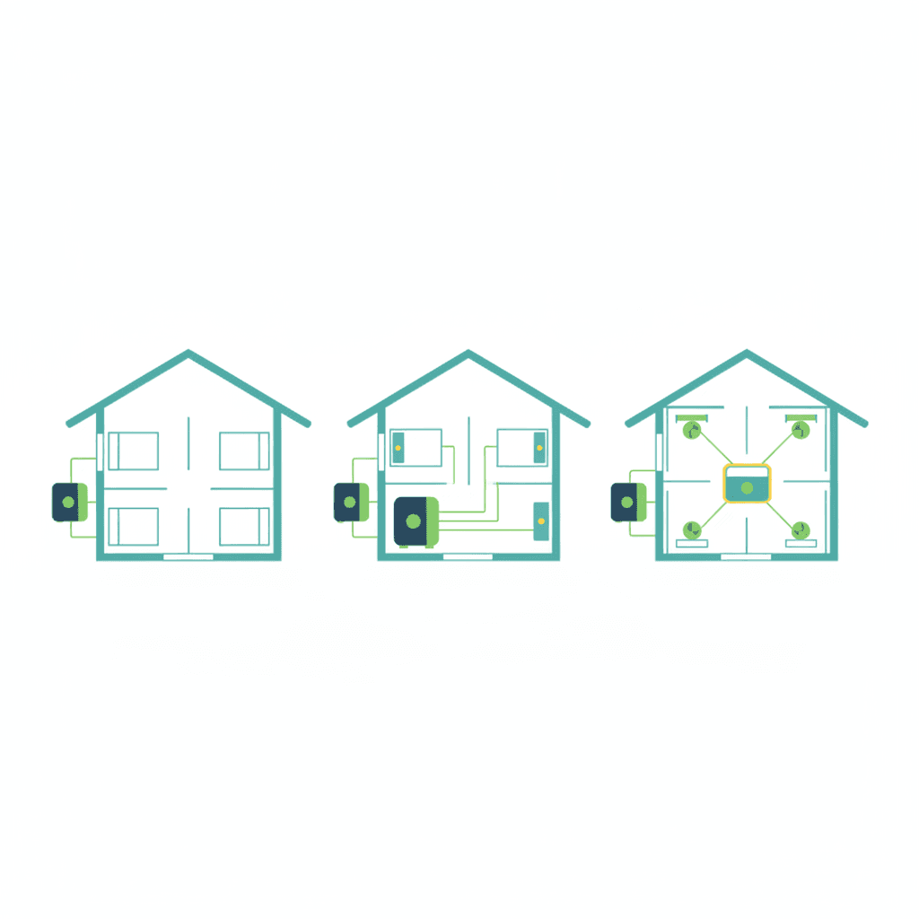 Tres formas de climatizar la casa: varios 1x1, un multisplit y por conductos