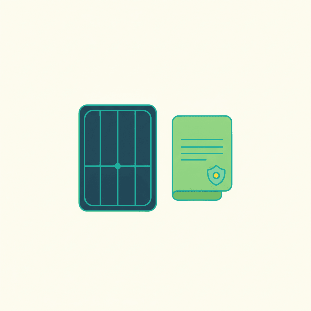 Documentos de garantía de una instalación de placas solares
