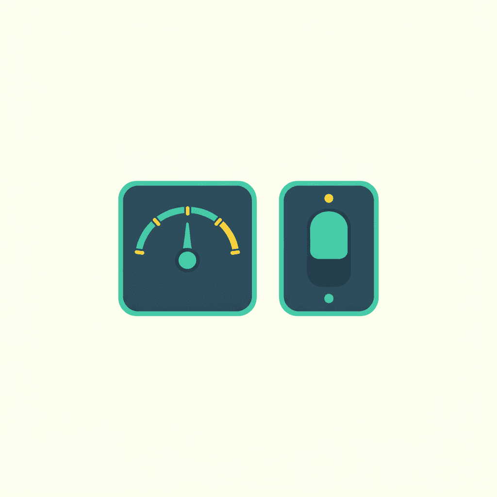 Esquema del compresor inverter modulando su velocidad frente al on-off que solo está a tope o apagado