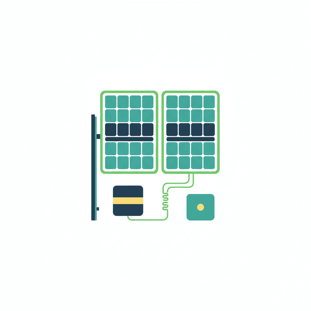 Componentes de un kit de autoconsumo solar: paneles, inversor y estructura