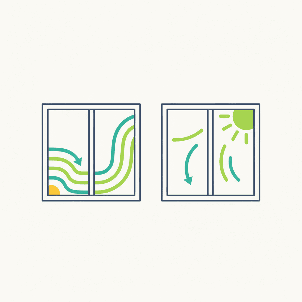 Comparativa entre vidrio bajo emisivo, que retiene el calor de dentro, y vidrio de control solar, que frena el calor del sol de fuera