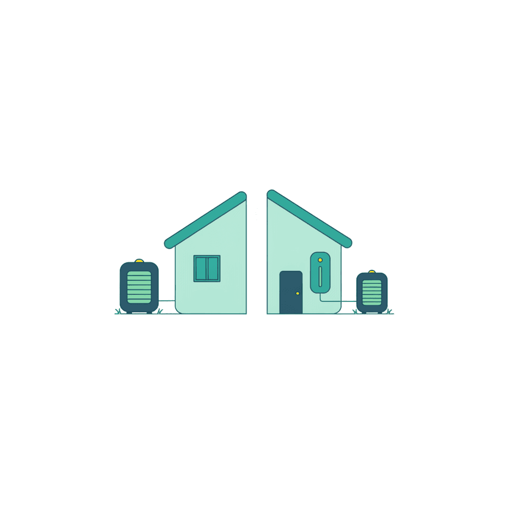 Comparación de una aerotermia monobloc, con todo en la unidad exterior, frente a una bibloc, con una unidad fuera y un módulo dentro de casa