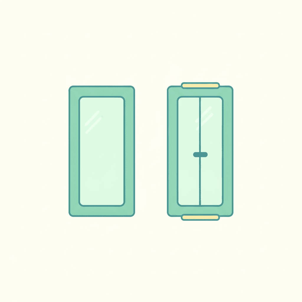 Una ventana de vidrio simple junto a una de doble acristalamiento con cámara de aire