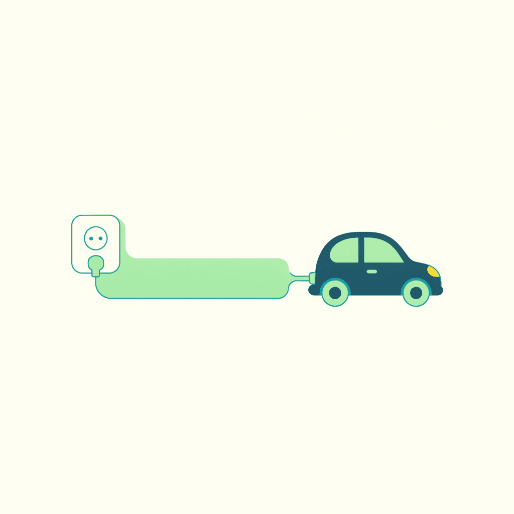 Esquema que muestra que el coche limita la potencia de carga aunque el wallbox dé más