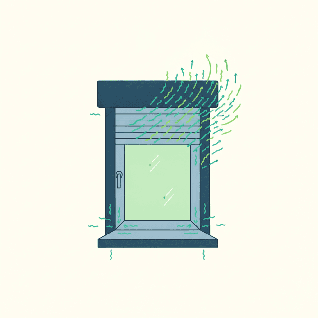El calor se escapa de una ventana sobre todo por el marco, las juntas y el cajón de persiana, no por el vidrio