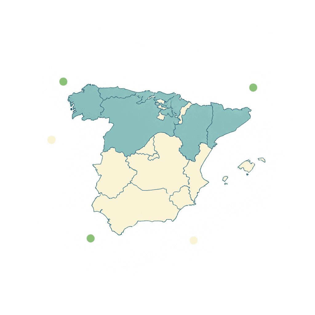 Mapa de España donde el triple acristalamiento rinde su coste en las zonas más frías del norte y el interior
