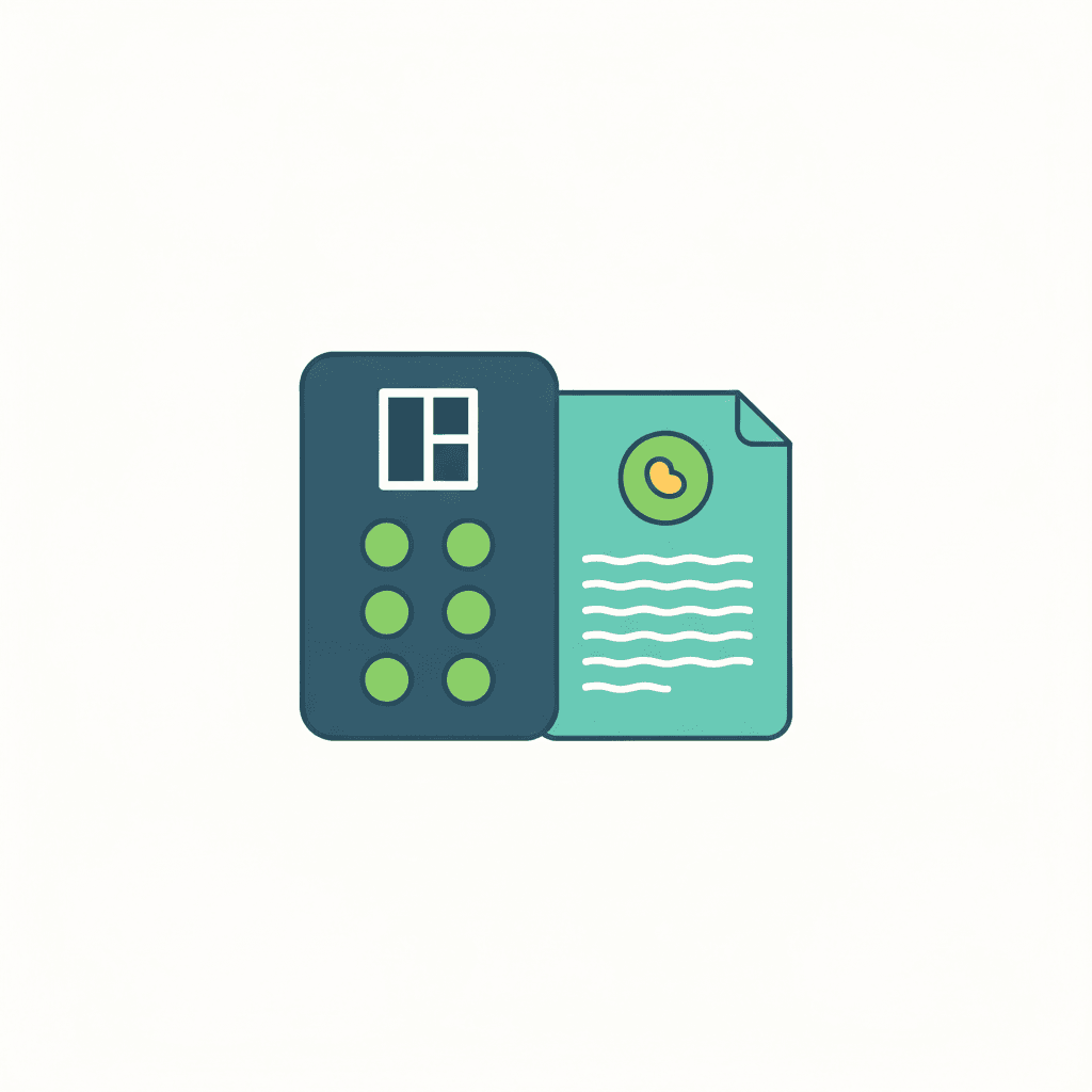 Ilustración vectorial plana de un formulario de solicitud de ayuda junto a una ventana nueva y una lupa, sin texto