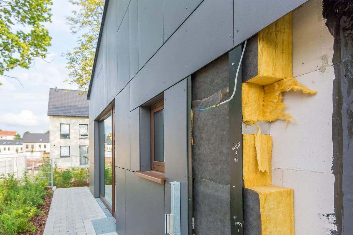 Rehabilitación de fachada de una casa antigua con aislamiento por el exterior