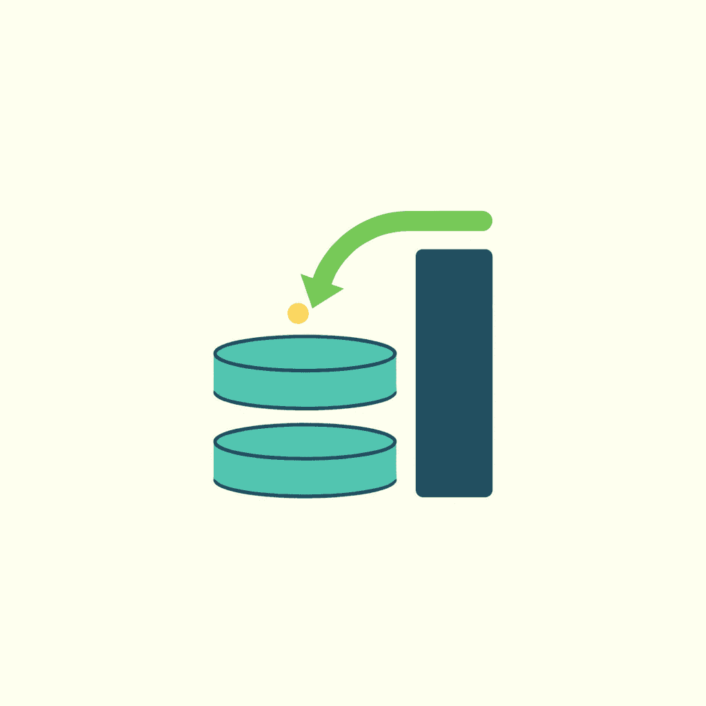 Ilustración vectorial plana de una barra de coste de una obra con dos tramos de color representando dos ayudas que juntas no superan el total de la barra