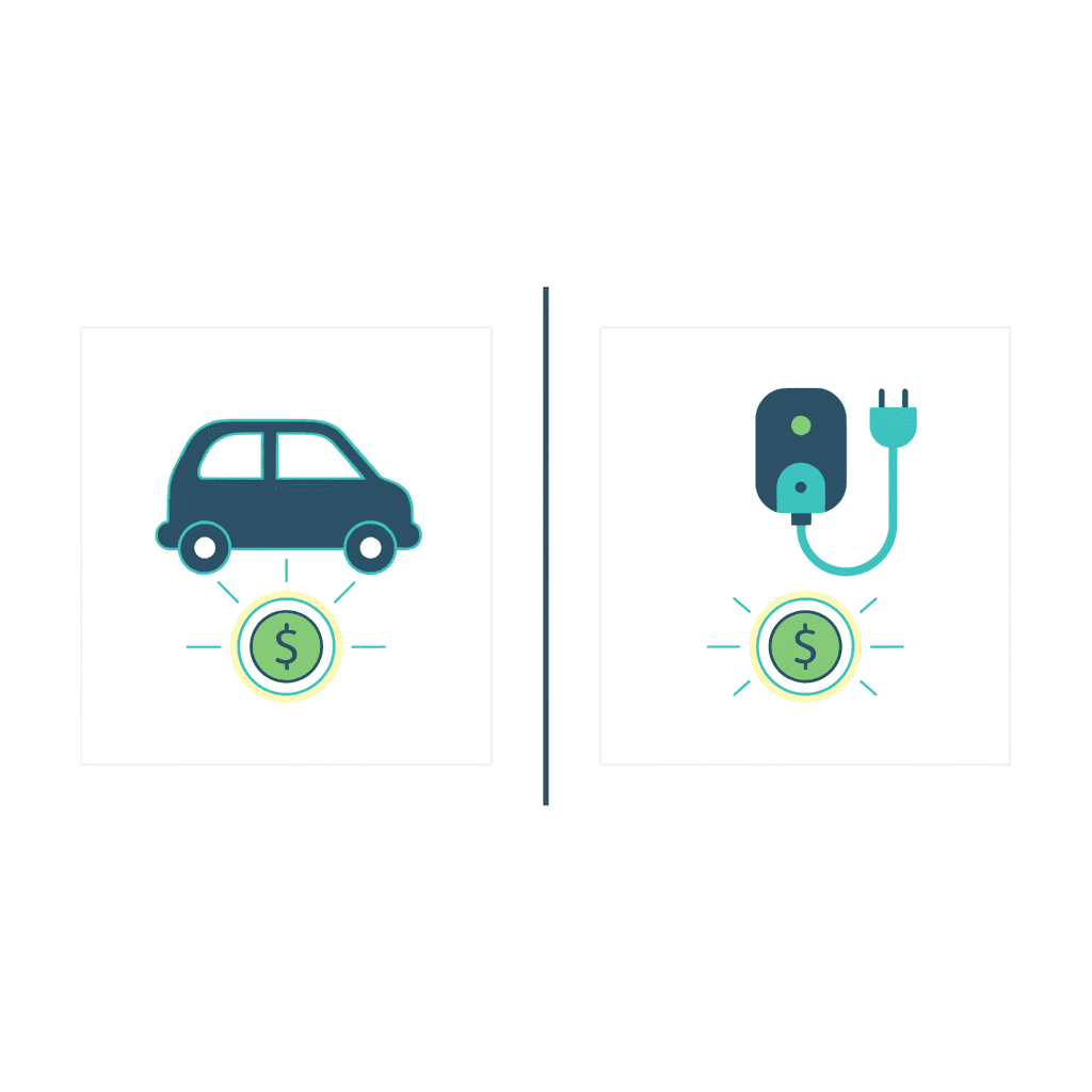 Esquema que separa la ayuda a la compra del coche eléctrico de la ayuda a la instalación del punto de recarga