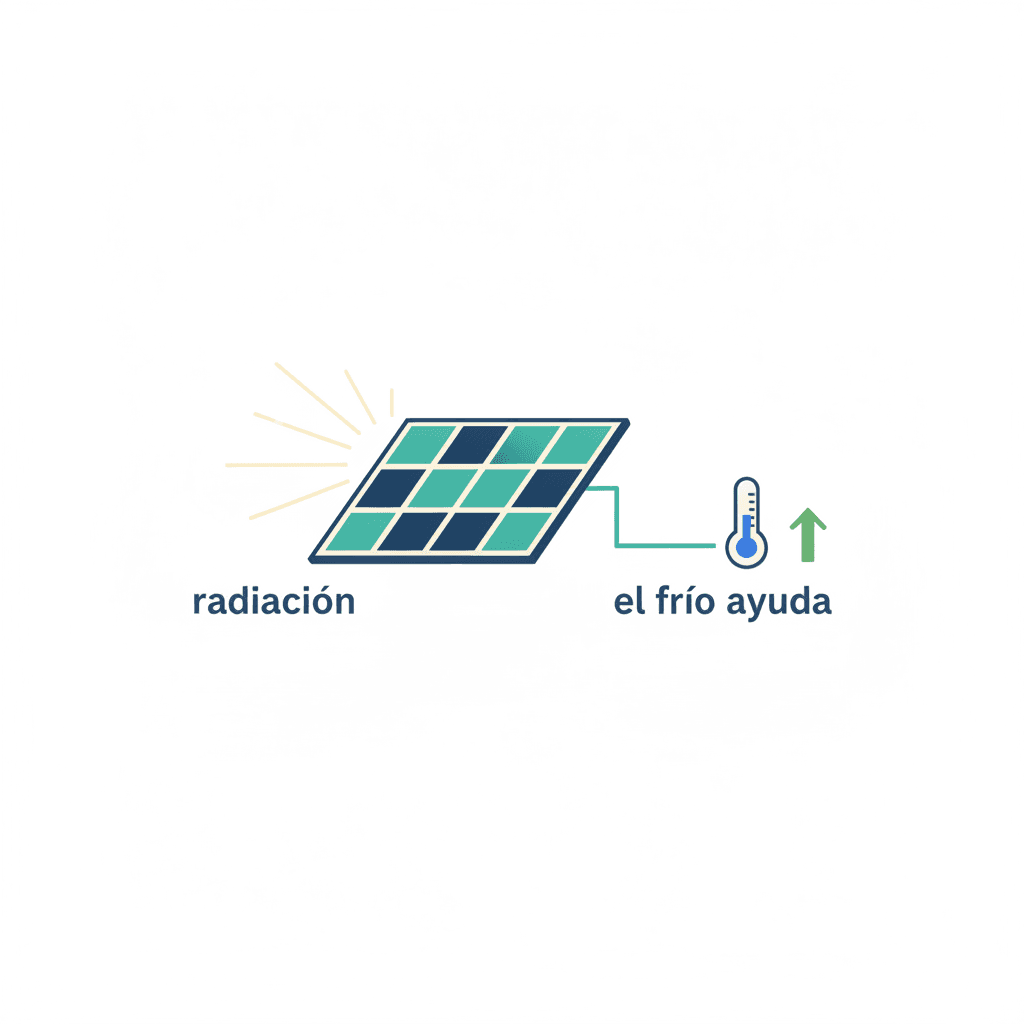 Las placas solares generan con la radiación y el frío mejora su eficiencia
