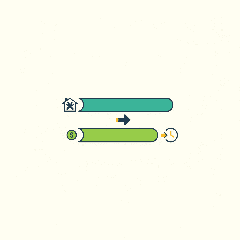 Esquema de tesorería: primero pagas tú la obra completa y la subvención llega después como reembolso