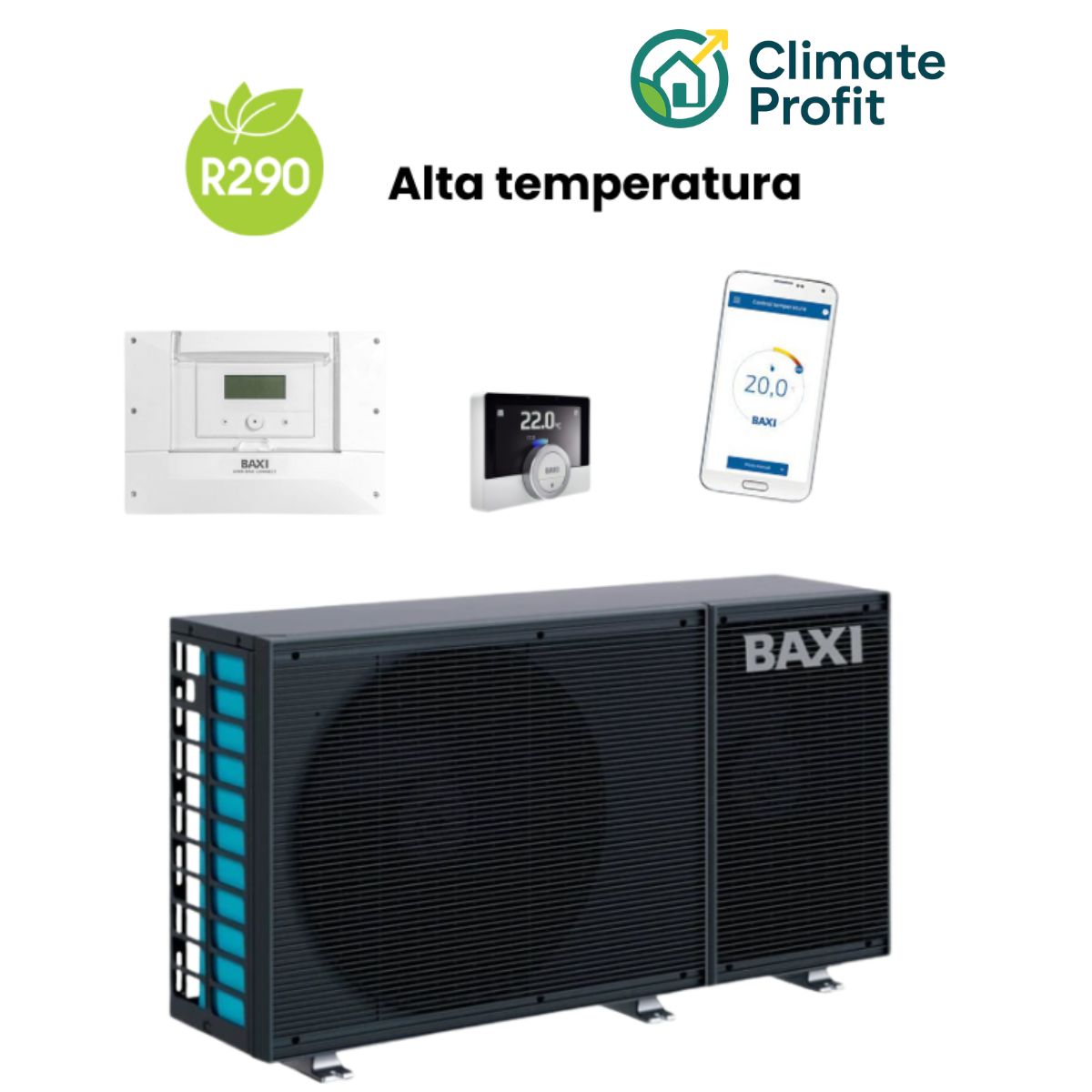 Aerotermia alta temperatura Baxi iridium R290